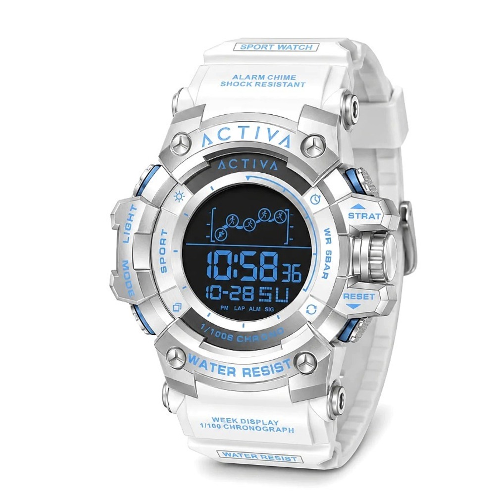 Activa Summit ACW8082-025 Silver Digital Sport Watch 50mm New